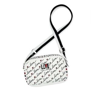 Brighton Love Scroll Crossbody Bag in Black and White